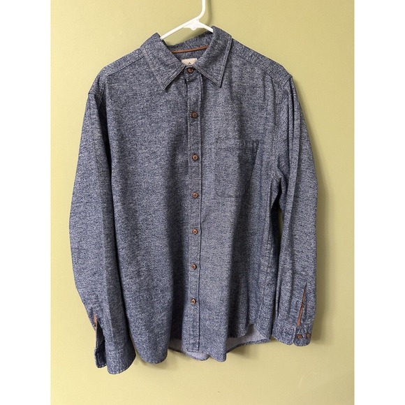 The Territory Ahead Other - The Territory Ahead Homesteader Linen-Cotton Denim Shirt Large Blue